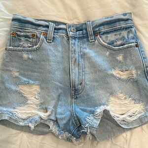 Abercrombie High-Rise Distressed Shorts